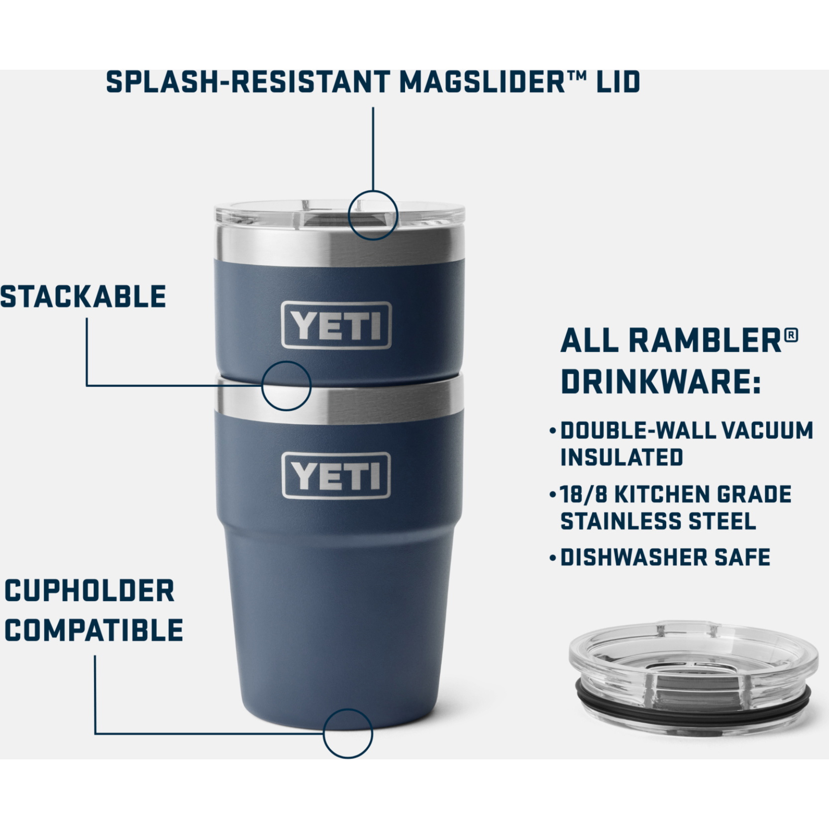 2026 YETI Rambler Single 16 OZ Stackable Cup V2 70000002617 - Black